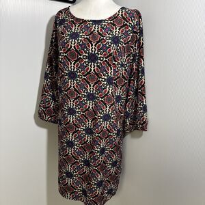 Old Navy Dark Floral Print Dress Lg Long Sleeve Casual Dress Fairy Grunge Sheath